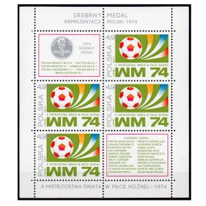 1974 Fi. blok 94 ** Srebrny medal MŚ w piłce nożnej