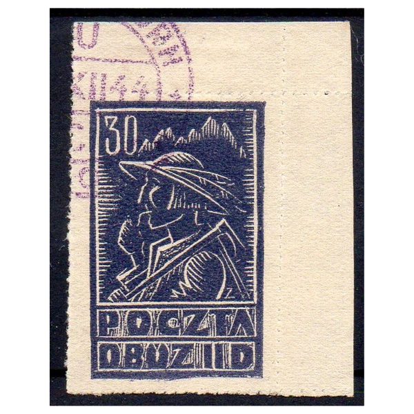 Gross-Born IID 1944 Fi. 15 kasowany Święto Gór - znaczek obozowy