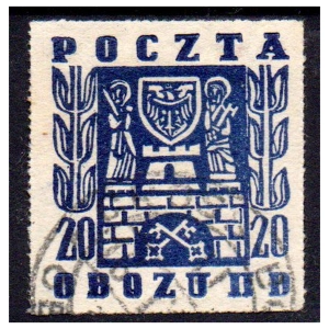 Gross Born IID 1944 Fi. 19 kasowany Herby miast znaczek obozowy gwarancja 