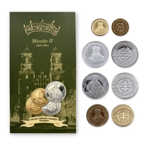 Koronowani Królowie Polski: Mieszko II (1025-1034), zestaw 4 numizmatów nr 0010/1000