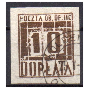 Woldenberg IIC 1942 Fi. D2 ax3 kasowany Cyfry - znaczek obozowy