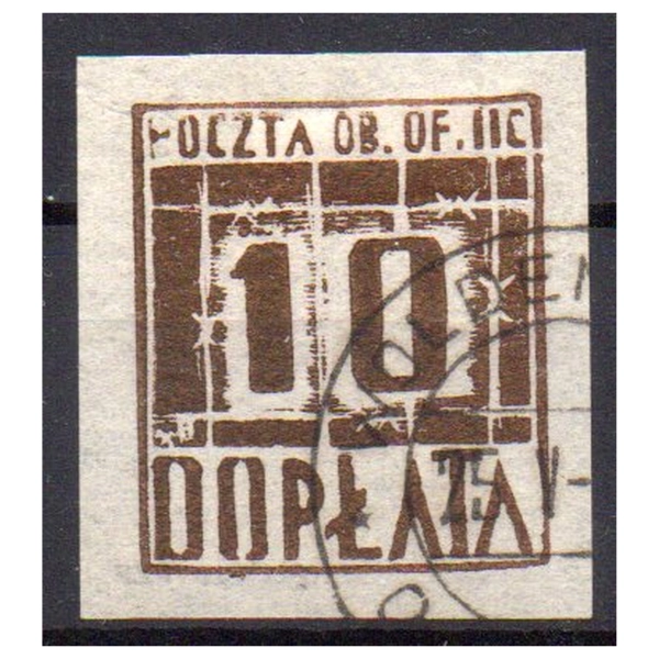 Woldenberg IIC 1942 Fi. D2 ax3 kasowany Cyfry - znaczek obozowy
