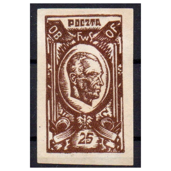 Woldenberg IIC 1944 Fi. 39 (*) Wł. Raczkiewicz - znaczek obozowy