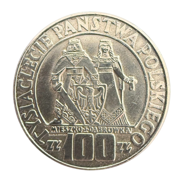 100 zł 1966 Mieszko i Dąbrówka Moneta Srebrna w holderze (OB093)