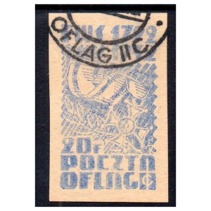 Woldenberg IIC 1942 Fi. 11ay kasowany - Virtuti Militari - znaczek obozowy
