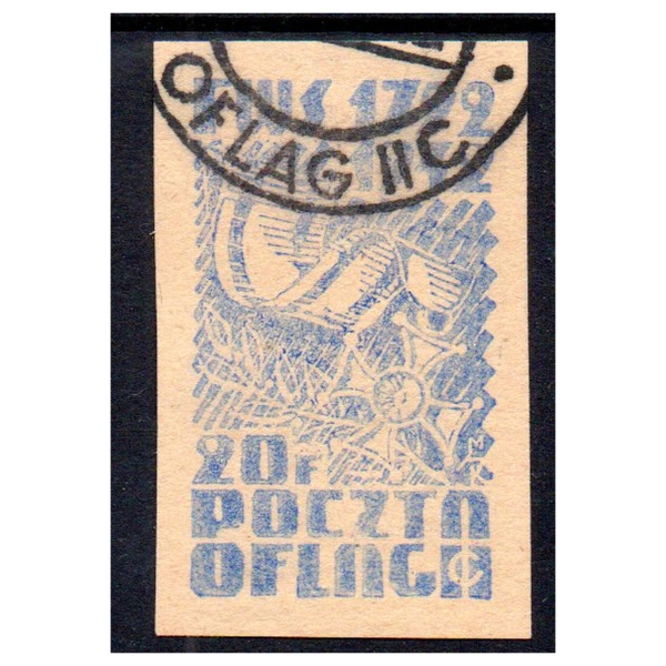 Woldenberg IIC 1942 Fi. 11ay kasowany - Virtuti Militari - znaczek obozowy