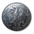 5 złotych 1958 Rybak Bałwanek - szeroka ósemka - moneta obiegowa