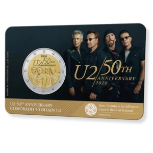 2 Euro 2026 Irlandia - Zespół U2 - moneta w coincard