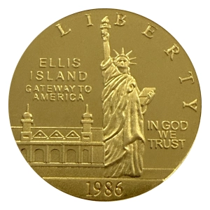 USA żeton Ellis Island 1986 złocony