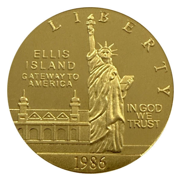 USA żeton Ellis Island 1986 złocony