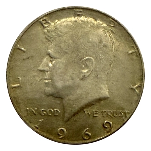USA 50 cent 1969 D Kennedy srebro