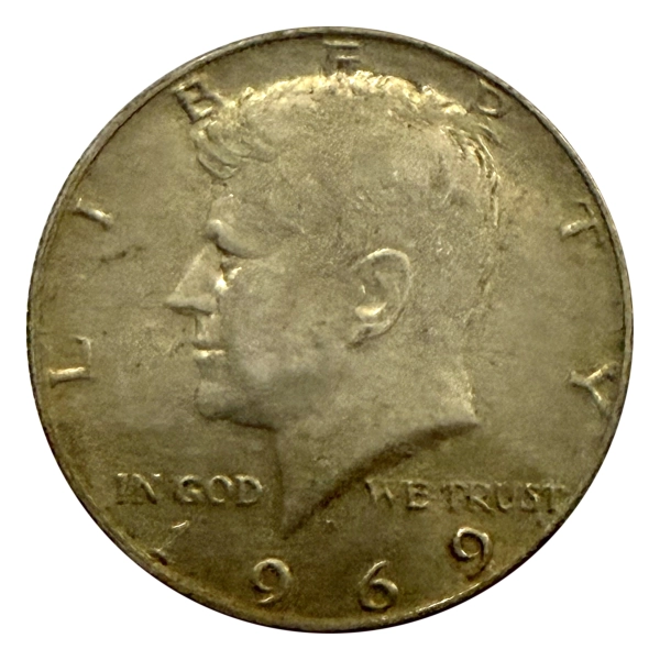 USA 50 cent 1969 D Kennedy srebro