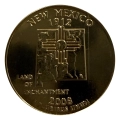 USA 25 cent 2008 D New Mexico złocona