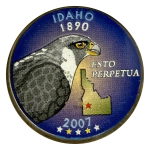 USA 25 cent 2007 P Idaho kolorowana