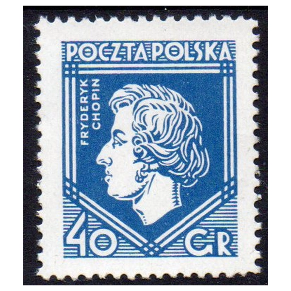 1927 Fi. 225d ** Chopin gwarancja znaczek w odmianie niebieskiej