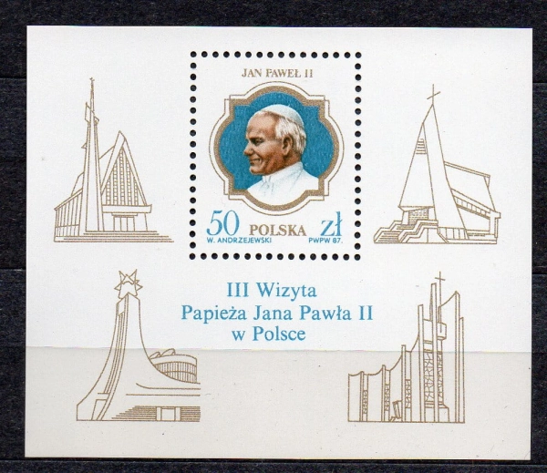 1987 Fi. blok 133 ** III wizyta Jana Pawła II