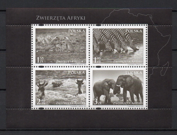 2009 Fi. blok 217 ** Zwierzęta Afryki