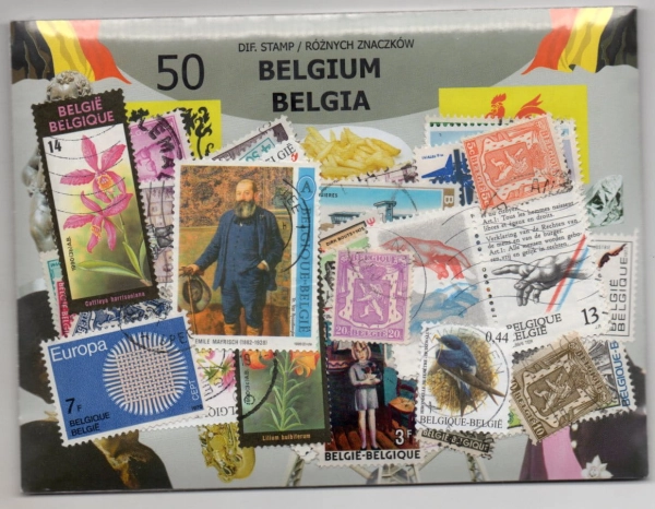 Pakiet 50 znaczków pocztowych - BELGIA