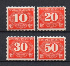 1940 Fi. GG D1 ** Cyfry w ornamencie - znaczki dopłaty