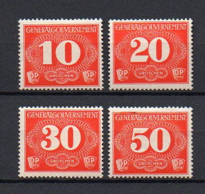 1940 Fi. GG D1 ** Cyfry w ornamencie - znaczki dopłaty