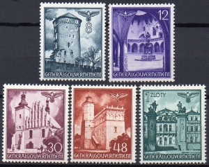 1941 Fi. GG 66-70 ** Zabytkowe budowle III seria znaczków