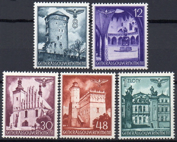1941 Fi. GG 66-70 ** Zabytkowe budowle III seria znaczków