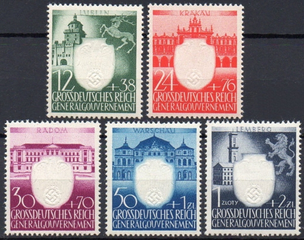 1943 Fi. GG 105 - 109 ** Rocznica NSDAP seria znaczków