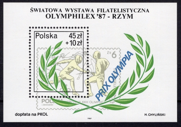 1987 Fi. blok 134 ** Wystawa Olymphilex