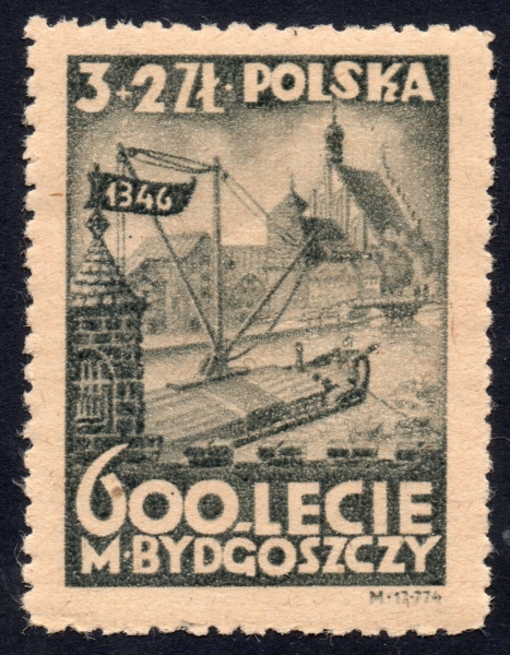 1946 Fi. 402 ** 600 lecie Bydgoszczy znaczek pocztowy