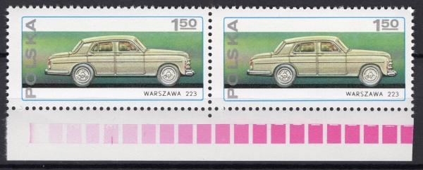 1976 Fi. 2321 B1 – 25-lecie Fabryki Samochodów Osobowych w Warszawie - ścięte W i A w WARSZAWA