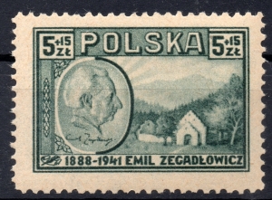 1947 Fi. 419 ** Emil Zegadłowicz - znaczek pocztowy