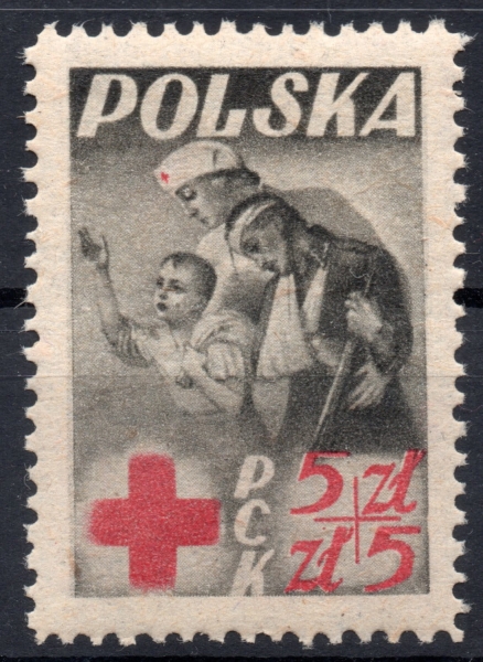 1947 Fi. 428 ** Wydanie z dopłatą na PCK - znaczek pocztowy