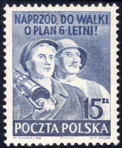 1950 Fi. 527 II ** Plan 6-letni - znaczek pocztowy