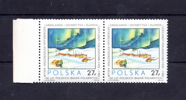 1982 Fi. 2684** B1 50 lat badań polarnych - kropka pod "Z" w "ZŁ"