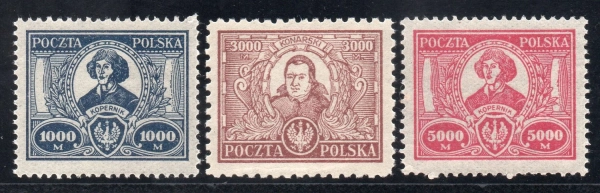 1923 Fi. 164 - 166 ** KEN / M. Kopernik - znaczki pocztowe