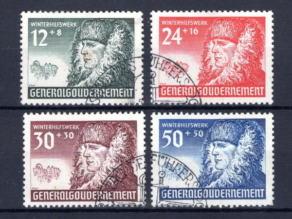1940 Fi. GG 59 - 62 kasowane Pomoc zimowa seria znaczków