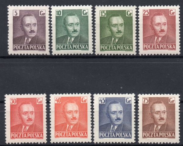 1950 - Fi. 533-540 ** Bolesław Bierut - seria znaczków pocztowych