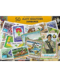 Pakiet 50 znaczków pocztowych - ZLOTY SKAUTOWE