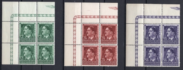 1944 Fi. GG 117-119 ** 55 urodziny Hitlera czwórka z marginesem