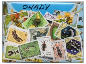 Pakiet 50 znaczków pocztowych - OWADY
