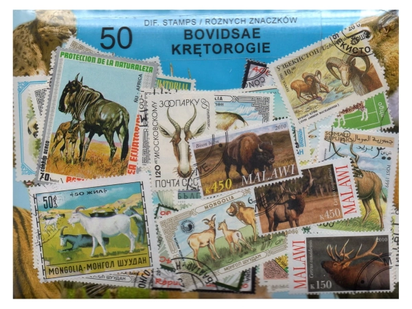 Pakiet 50 znaczków pocztowych - KRĘTOROGIE