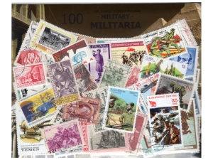 Pakiet 100 znaczków pocztowych - MILITARIA