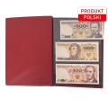 Klaser na 60 banknotów - bordo, z przekładkami