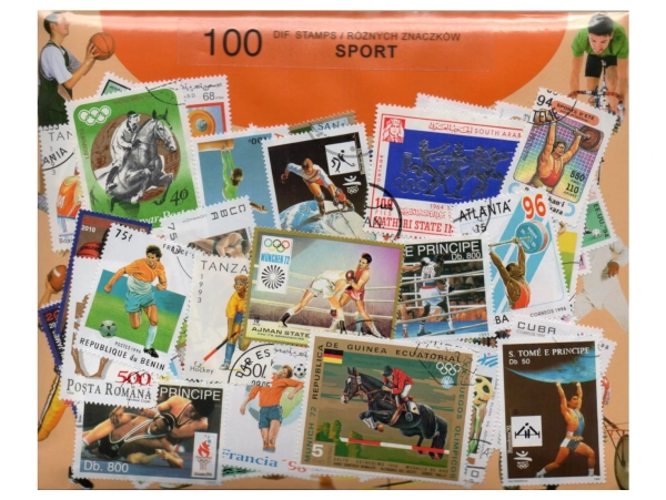 Pakiet 100 znaczków pocztowych - SPORT