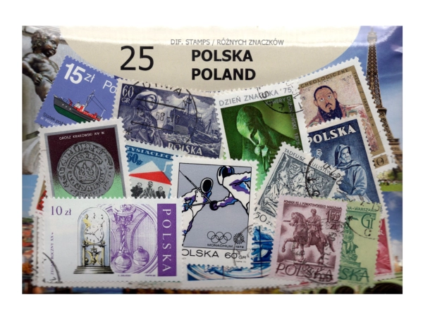 Pakiet 25 znaczków pocztowych - POLSKA