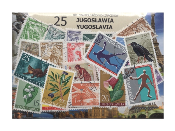 Pakiet 25 znaczków pocztowych - JUGOSŁAWIA