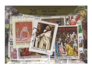 Pakiet 25 znaczków pocztowych - RELIGIA