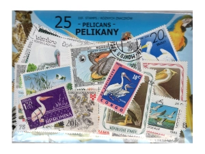 Pakiet 25 znaczków pocztowych - PELIKANY