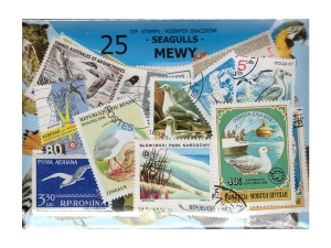 Pakiet 25 znaczków pocztowych - MEWY