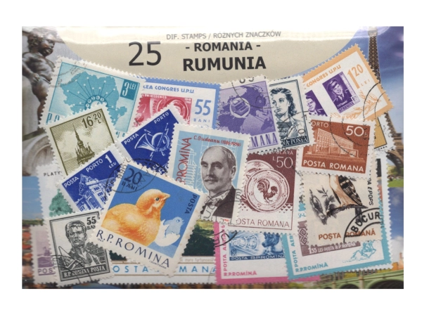 Pakiet 25 znaczków pocztowych - RUMUNIA